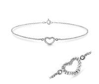 Heart Rope Silver Bracelet BRS-134